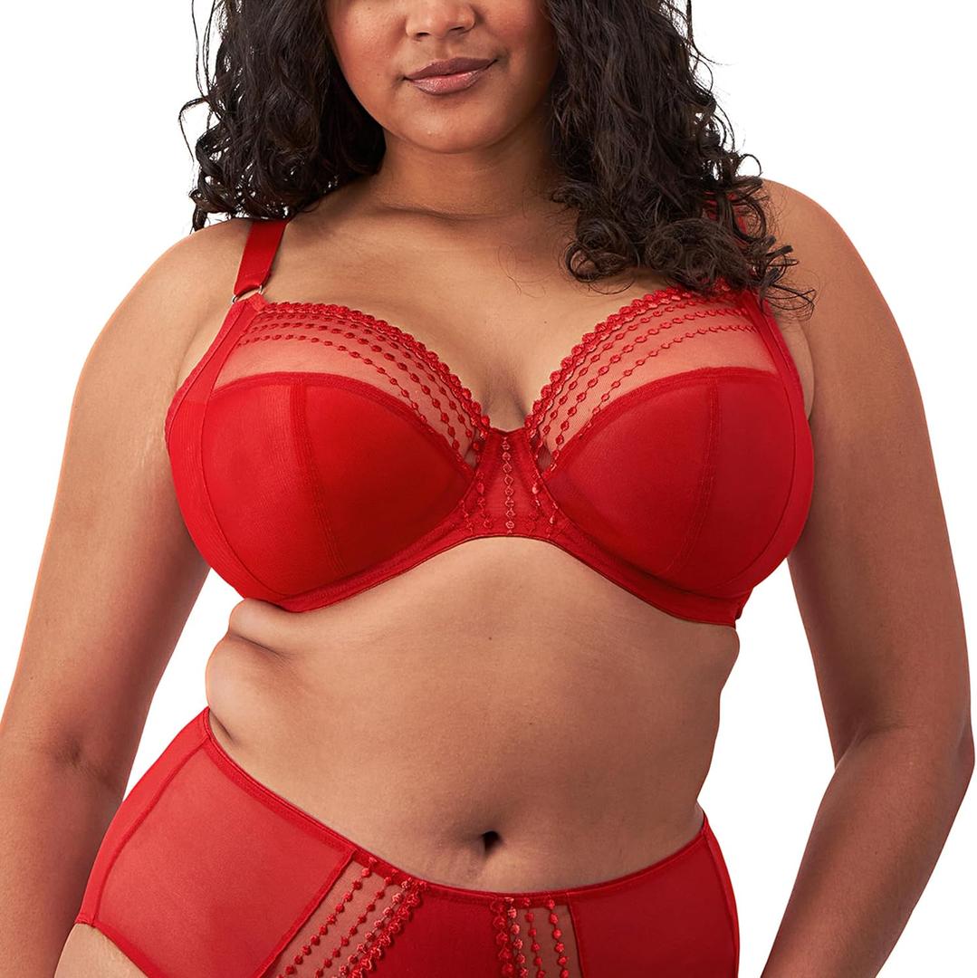 Elomi Women's Plus Size Matilda Underwire Plunge Bra Haute Red (46DD)