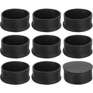 uxcell 9Pcs Chair Leg Caps, Fit OD 76mm (3 Inch) Non-Marking PVC Chair Leg Tips Non-Slip Chair Leg Floor Protectors Round Table Covers End Caps for Furniture, Black