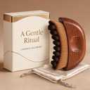 Lymphatic Contour Face Brush - Wooden Face Brush for Lymphatic Drainage - Facial Sculpting Guasha Dry Brushing Massage Tool - Contour Glow Brush Lymph Drainage Depuff Lift Brushes for Face Neck Chin (Sapele)