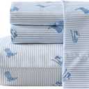 Wrangler - Full Bed Sheets, Ultra-Soft & Lightweight Bedding with Matching Pillowcases, Lightweight Bed Set for All Season Comfort, Oeko-Tex Certified (Cowboy Pinstripe Blue)