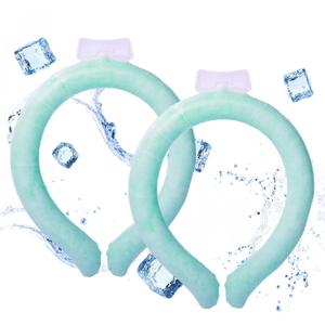 Reusable Cooling Neck Wrap for Hot Weather, Neck Cooling Tube, Adjustable Cold Therapy Wrap for Outdoor Sports, Golf, Gardening, Transparent PVC with 6Hrs Cooling, Adult & Youth (Green)