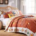 Greenland Home Barefoot Bungalow Topanga Quilt Set, 5-Piece King, Multi