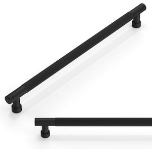 10 Pack Matte Black Knurled Cabinet Pulls 10 Inch(254mm) Kitchen Cabinet Handles Cabinet Hardware for Drawer Pulls