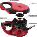TUG 360 Tangle-Free Retractable Dog Leash with Anti-Slip Handle | 16 ft Strong Nylon Tape | One-Handed Brake, Pause, Lock (Medium, Red)