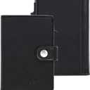 2 x Pop Up Wallet for Men with Buckle, Smart Credit Card Wallet, Mens Minimalist Wallet, Card holder Wallet, ID Window, RFID-blocking(Black) (Oil Wax Leather)