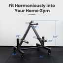 LIONSCOOL 2-Inch Olympic Weight Plate Tree and 2 Barbell Holders, Bumper Plate Storage Rack with Optional Wheels, 