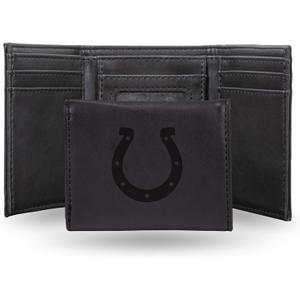 NFL Rico Industries Laser Engraved Trifold Laser Engraved Tri-Fold Wallet - Men's Accessory (Black)