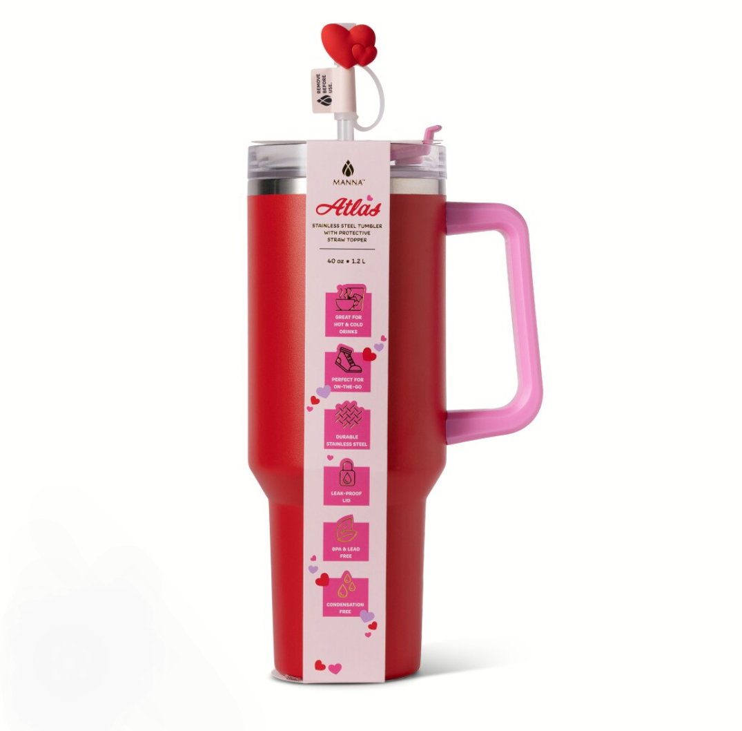 Manna Valentines™ Atlas Stainless Steel Tumbler - Red 40 oz