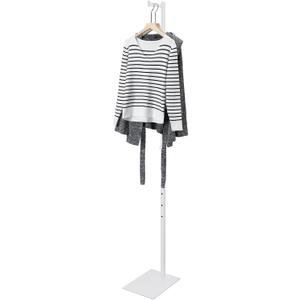 Sintuff Adjustable Cloth Display Stand 48-72 Inches Single Garment Rack Metal Costumer T Shirt Display for Thrift Shop Vendors Retail Store (White)
