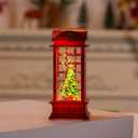 2 x Lighted Christmas Snow Globe Water Lantern with Swirling Glitter Decoration Festival Ornament Light for Tabletop Bedroom Living Room Home Party Decoration, Battery Operated Tree