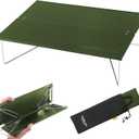 TREKOLOGY Compact Mini Camping Table  Portable, Ultralight, Folding Design  Small, Lightweight Surface for Hiking, Backpacking, Beach, or Nightstand Use  Collapsible Outdoor Gear (Green)