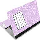 Laptop Decal Sticker Skin Cover, 11.612" 13" 13.3" 14" 15" 15.4" 15.6 inch Laptop Netbook Vinyl Skin Sticker Cover Art Notebook PC Protector (2 Wrist Pad Included), Purple Composition Book