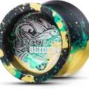 FS01 Yoyo Professional,Responsive Metal Yo-Yo for Kids 8-12 with Bearing & Extra Strings - Durable Trick Toys (Black and Yellow)