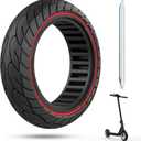 Cooryda 10x2.125 Scooter Tire, 10 inch Solid Rubber Tires Tubeless Front or Rear Replacement 10x2.125 Solid Electric Scooter Tire for Gotrax G4 Xr V2 Ninebot F25 F65 Hiboy S2 Pro 1pc Red