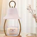 Candle Warmer Lamp with Timer & Dimmer - Electric Candle Light Warmer for Jar Candles, Adjustable Brightness, 2 Replacement Bulbs Included (White)