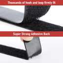 32Ft *1 Inch Hook and Loop Tape with Adhesive Back, Heavy Duty Double Sided Adhesive Strips, Strong Sticky Strips Roll for Home/Office/School/Car, Black
