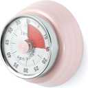 60-Minute Magnetic Visual Timer, Silent Operation and No Battery Needed, Time Management Tools for Kitchen, Homeschool Desk, Office Meetings & Home Learning Timer (Pink)