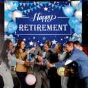 KatchOn Happy Retirement Banner Blue - Extra Large, 72x44 Inch | Blue Retirement Party Decorations