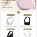 Hard Case for Beats Solo 4/Solo 3/Studio Pro/Studio3 On-Ear Headphones, Universal Portable Travel Organizer Bag with Honeycomb Lid Protection (Pink)
