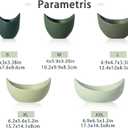 Notakia Salad Decorative Bowls Lotus Shaped Pasta Bowls Dishwasher Safe, Unique Angled Ceramic Bowls for Salad, Pasta, Soup, Rice, Prep, Ideal for Restaurant (Green)