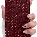 Aesthetic Cases for iPhone 16e, Red Polka Dot Design, Hard Hybrid 2-Layer Cover, Protective Scratch Resistant Shell