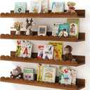 Shario Nursery Book Shelves, 4-Pack White Floating Shelves for Wall Kids, Scalloped Shelves, Wall Book Shelves for Bedroom Kids, Toddler Room, Baby Room, Nursery Decor 23in