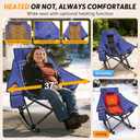 Suteck Heated Rocking Camping Chair, Fully Thicker Padded Heated Camping Chairs for Outdoor Sports W/3 Heat Levels for Back & Seat, Heated Rocking Chair for Adults with Carry Bag, Battery NOT Included