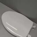 Bemis 7300SLEC Slow Close Toilet Seat, Easy Clean Hinges and Durable Plastic Seat, Made in USA, Elongated, White