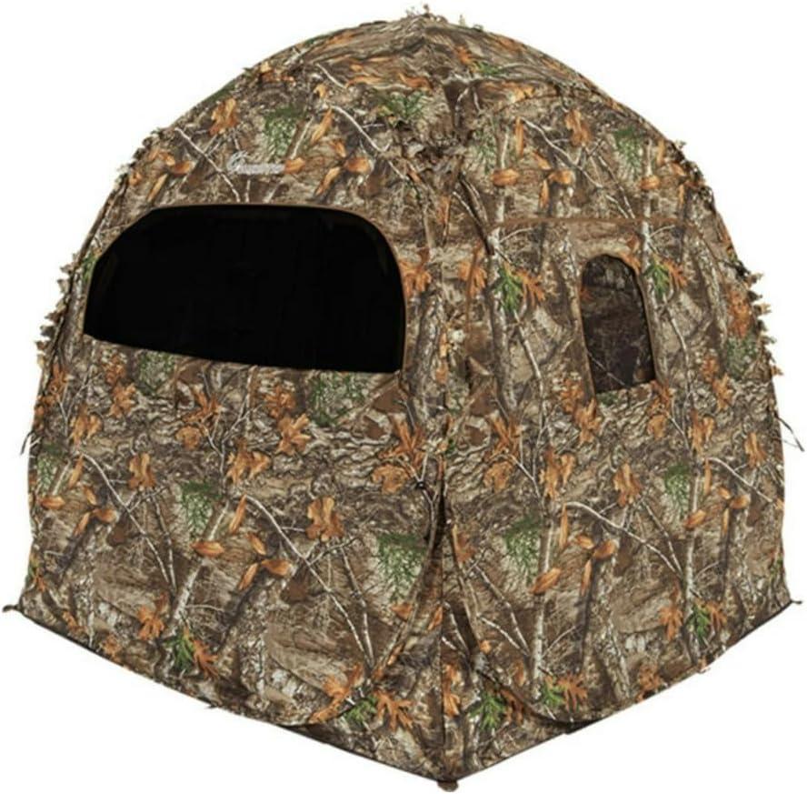 Ameristep Doghouse Lightweight Durable Hunting Spring Steel Ground Blind with 8 Windows & Backpack Carrying Case - 2 Hunters Concealment - Easy Setup & Takedown - Canada Compliant