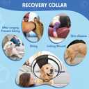 Dog Cone, Transparent Recovery Collar for Large Dogs, E Collar After Surgery to Stop Licking, Depth Adjustable Soft Cone Not Block Vision Patented (XL-Long) (Black, XL)