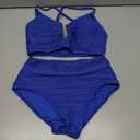 Herseas 2 Piece Bikini Set U-Wire Cutout Popular Swimsuit High Waisted Textured 2026 Summer Beach Swim Bathing Suits (Blue, S)