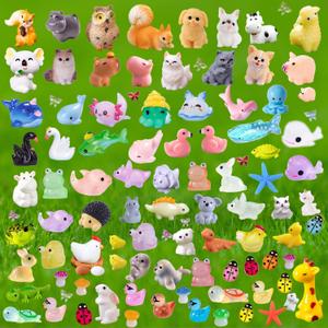 U-Zimikee 150 Pcs Mini Resin Animals Miniature Animal Figurines Small Tiny Animal Figures Bulk for Fairy Garden Dcor Micro Landscape Ornaments Dollhouse Craft Accessories