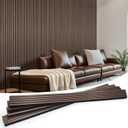 Wood Slat Wall Panels 4 Pack 94.5" x 7.9", Acoustic Wooden Panel for Wall, Soundproof 3D Fluted Panels for Interior Wall Decor, Living Room, Bedroom - Walnut (Cover Approx.21 sq.ft)
