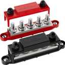 275A Power Distribution Block 12V Bus Bar 5 x 3/8" (M10) Terminal Studs 12 Volt Marine Busbar Positive and Ground for Automotive Car Boat Solar System