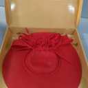 dressfan Church Fascinator Derby Hats for Women,20s 50s Linen Vintage Derby Hat for Church/Wedding/Cocktail/Tea Party (Red)