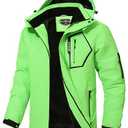 UTWGN Men's Ski Jacket Winter Warm Snow Coat Waterproof Windbreaker Hooded Work Outerwear Snowboarding Jackets, Size Medium