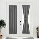 NICETOWN Silver Grey French Door Curtains, Privacy Window Curtains, 30 X 72 Inch Blackout Shades for Glass Door, Thermal Insulated Rod Pocket Window Coverings, 1 Panel