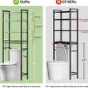 Kalrin Over-The-Toilet Storage Rack, 4-Tier Bathroom Organizer Shelf Over Toilet with Adjustable Shelf and Basket, Freestanding Space Saver Bathroom Shelves Above Toilet for Room (Pure Gray)
