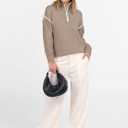 ANRABESS Womens Quarter Zip Sweaters Fall Long Sleeve V Neck Shirts Collared Business Casual Tops Knit Pullover Sweatshirts (L)