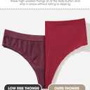 sosusu Seamless Underwear for Women Cotton Thongs High Waisted Soft Breathable No Show Panties Invisible Stretch 5 Pack (M)