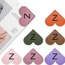 6 x Leather Heart Bookmarks,6 Pcs Personalized Heart Shaped Book Marks with Initial,Bookmarks for Women,Book Lovers,Teachers,Students(Z)