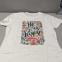 Floral Religious He is Risen Christian Happy Easter T-Shirt (Small)