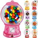 Gumball Machine Valentines Cards for Kids Classroom, 36 Pack DIY Valentine Candy Cards with Clear Shaker Domes, Valentine Exchange Party Favors for Boys Girls (No Candy Included)