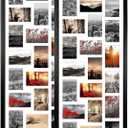QUTREY 20 Opening 4x6 Collage Picture Frame Set of 2, 18.1x41.3 inches Black Multiple Frames Display 4 by 6 inch Photos with Mat for Wall Hanging
