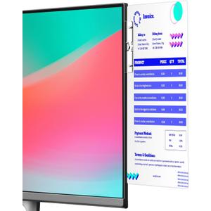 Crpich Acrylic Monitor Copyholder with Adhesive Magnetic Plate, Removable Memo Holder for Notes, Photos & Documents, Reusable Clip-On Paper Holder for Computer Monitor, Left/Right Side Mount