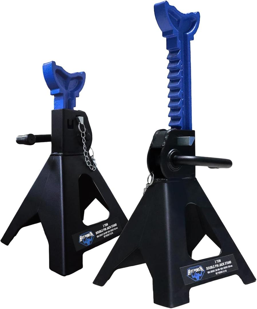 ANTPOWER Car Jack Stands 3 Ton with Double Locking Heavy Duty 11.2"-16.8" Adjustable for Lifting SUV, Pickup Truck Garage 6000 lbs Capacity 1 Pair