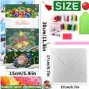 SKRYUIE DIY 5D Diamond Painting Christmas Card Set for Adults Full Diamond Round Diamond Art Kits for Adults Card, Mosaic Making Greeting Card with Envelope for Family and Friends-8 Piece Set