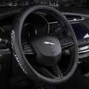 Aiemnnie for Jaguar Car Steering Wheel Cover Custom PU Leather Car Steering Wheel Cover Non-Slip Car Steering Wheel Protector Universal for Diameter 38cm(15") for Jaguar Car Accessories