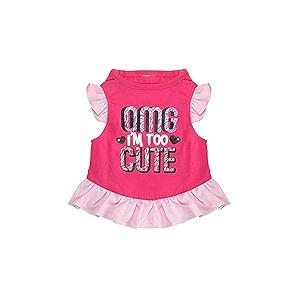 D-GROEE Dog Dress Innovative Eye-catching Cotton Beautiful Heart Pattern Dog Dress for Decoration Watermelon Red, Medium 