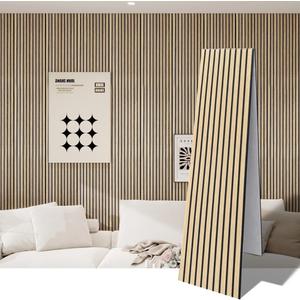 2 Large Sheets (94.5"x11.8") Self-Adhesive Acoustic Panels for Home Theater, Bedroom & TV Background Easy DIY Installation, Oak Finish